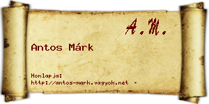 Antos Márk névjegykártya